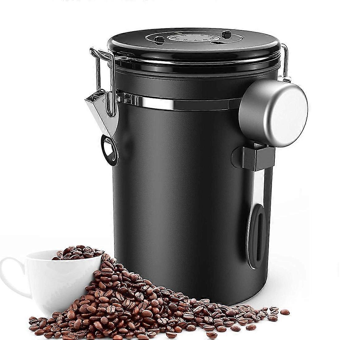 Coffee Jar Airtight 500g Beans,1.8l Beans Container,vacuum Coffee Box With Spoon Storage Jar For Co