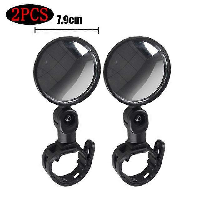 QX 2Pcs Round Oval Rearview Mirror for Bicycle Motorcycle Handlebar Mount 360 Rotation Adjustable Bike Motorcycle Riding Mirror