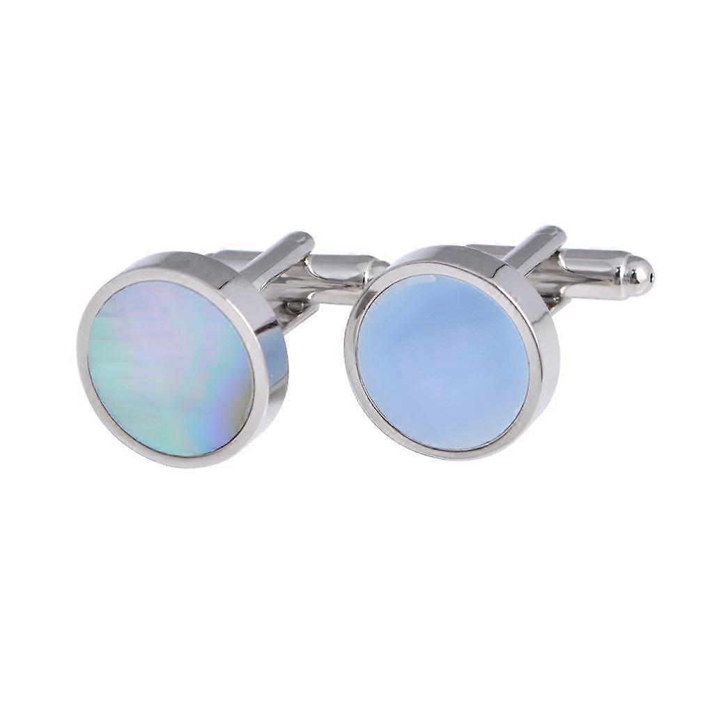 Cufflinks Round Pearl Colorful Shell Cufflinks for Men