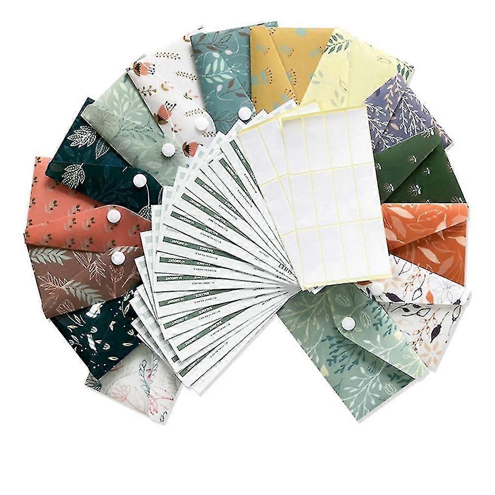 Cash Envelope System, 15 Waterproof Reusable Plastic Budget Envelopes