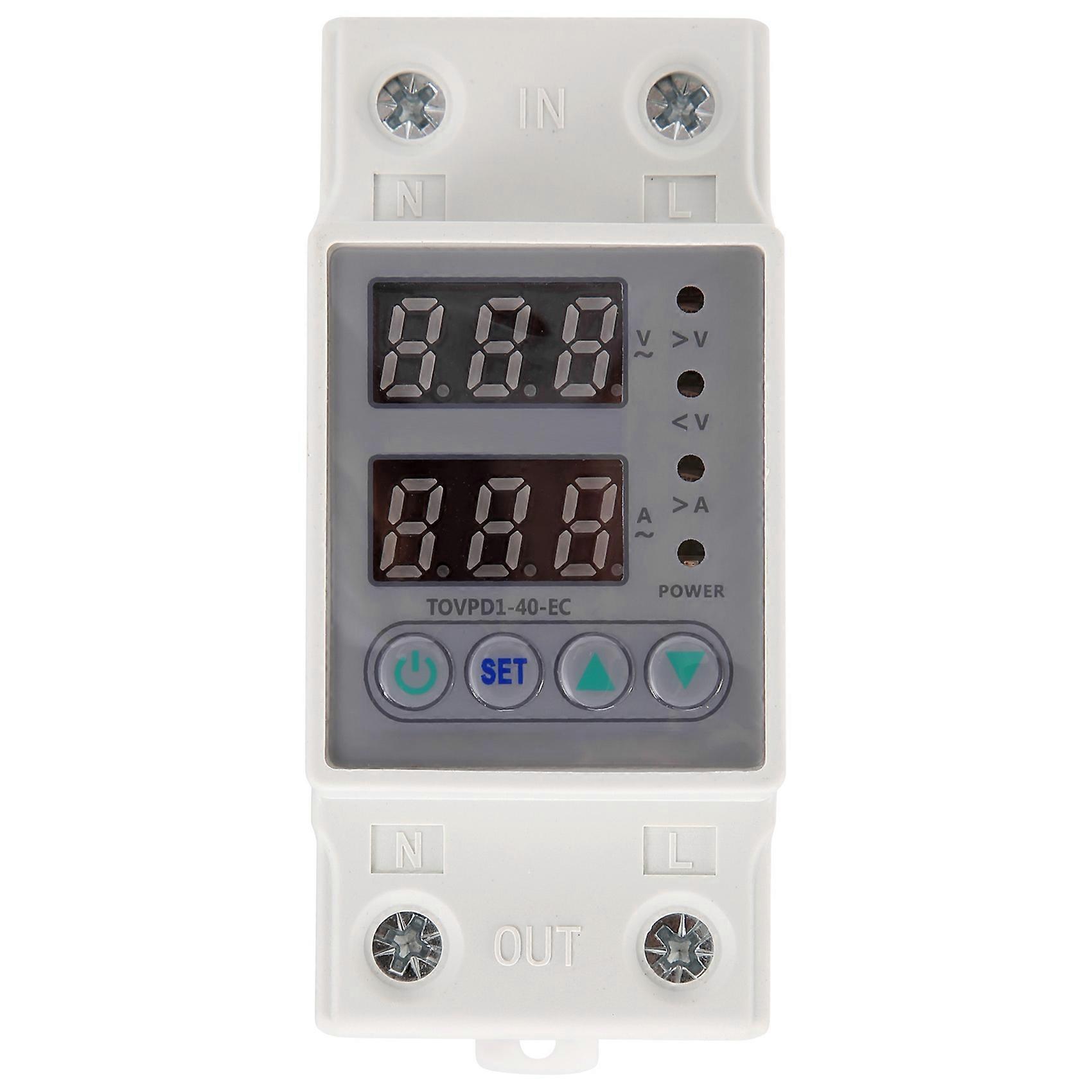 Din Rail Dual Display Adjustable over Voltage Current and Under Voltage Protective Device Protector