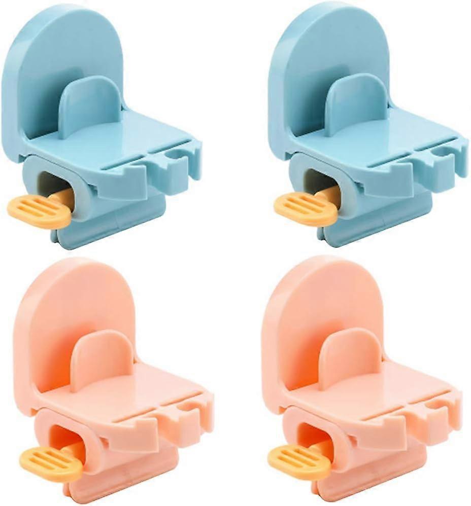 (Blue, Pink) 4 Pcs Roll Toothpaste Squeezer, Toothpaste Holder, Toothpaste Squeezer, 3 in 1 Wall Mount Toothpaste Holder for Toothbrush, Toothpaste, R