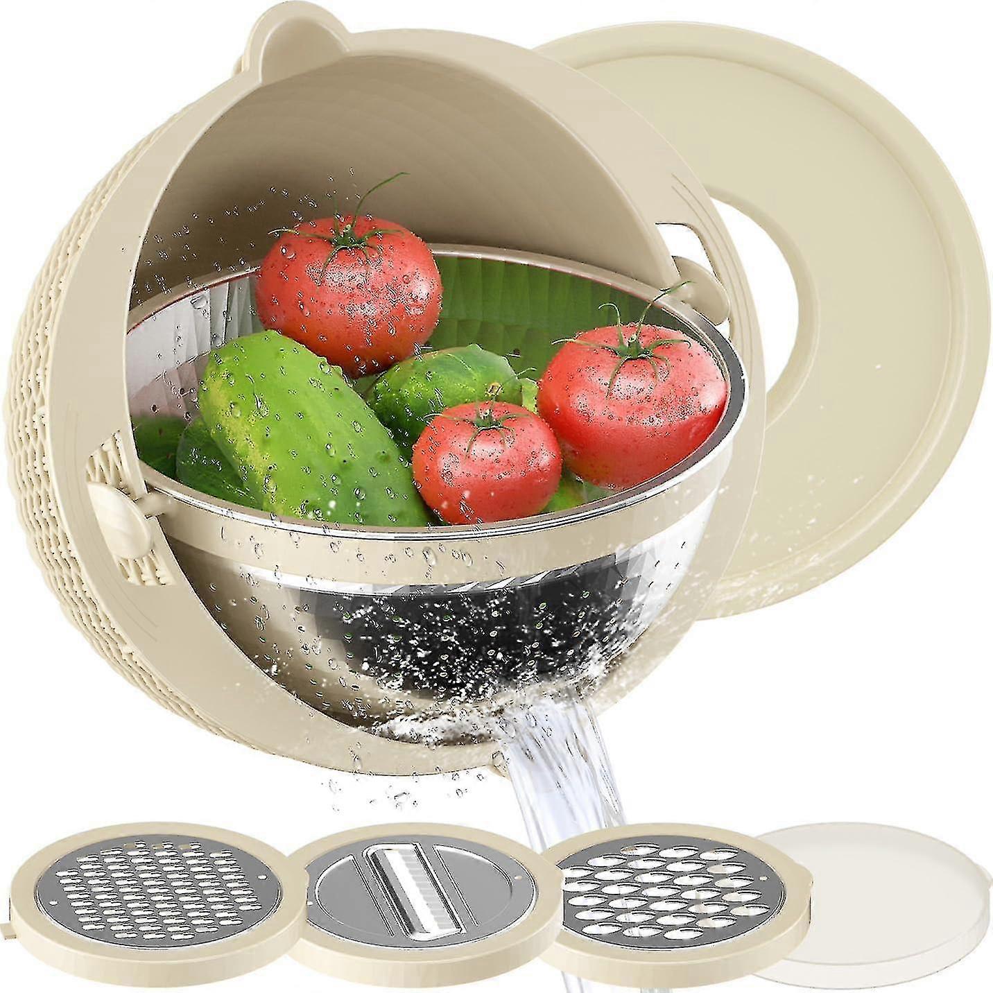 SCSYV 4-1 Colander with Mixing Bowl Set - for Kitchen, Food, Pasta And Rice Strainer, Fruit Cleaner, Veggie Wash, Salad Spinner, Apartment & Home Esse