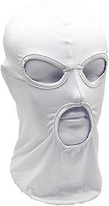 3穴フルフェイスマスク、オートバイ、バイク、狩猟、サイクリング、スキーホワイト用の薄いバラクラバ