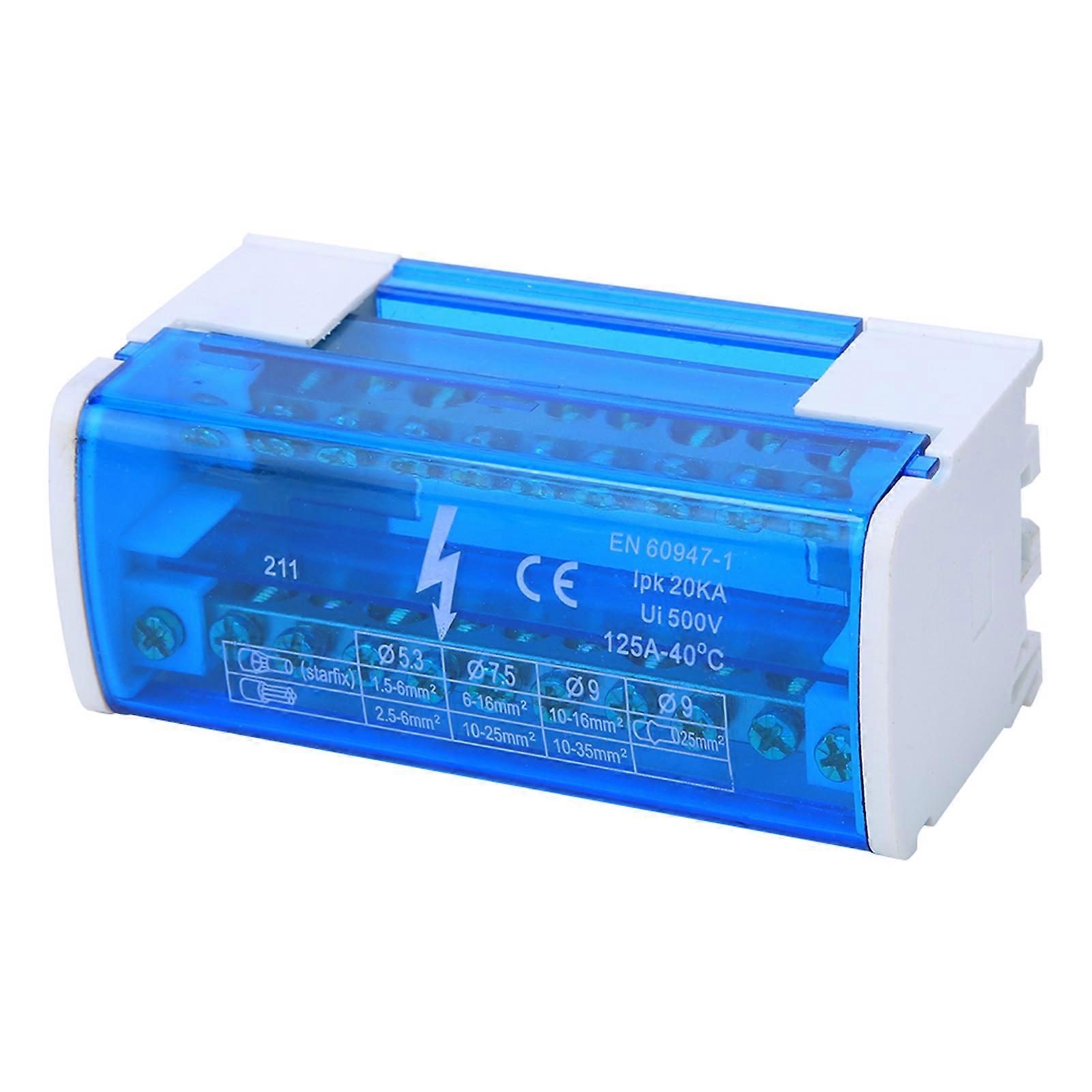Din Rail 2-Level Single Phase Terminal Distribution Box with Transparent Dust Cover 211