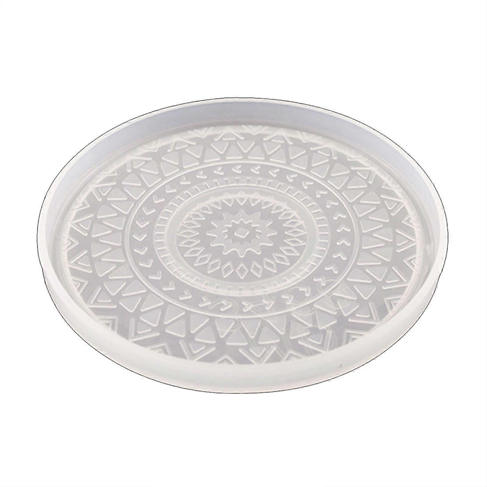 Patterned Round Coaster Epoxy Resin Mold Handmade Cup Mat Mug Pad Silicone Mold