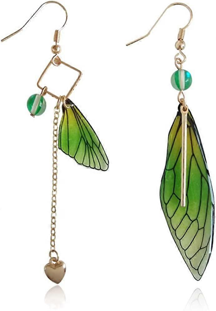 Asymétrie unique Grand Monarque Coloré Papillon Aile Drop Dangle Boucles d’oreilles Cristal Libellule Aile Boucles d’oreilles Mode Insecte Bijoux Pour Femmes Filles Ados