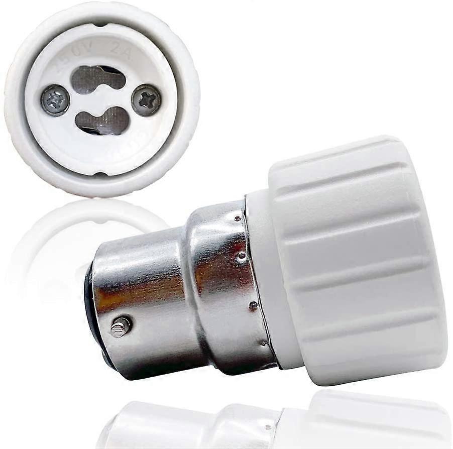 B22 to GU10 Lamp Base Converter, Bulb Socket Adapter, Heat Resistant Plug, 500W Max Wattage, No Fire Hazard, Up to 220 Degrees (Pack of 2)