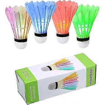 Led Badminton Shuttlecocks Dark Night Glow Birdies Verlichting Voor Outdoor & Indoor Sport Activiteiten (feather_4pcs)