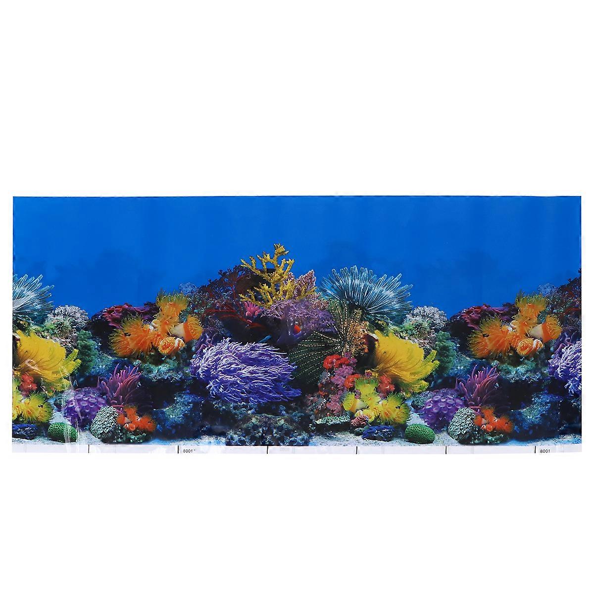Fish Tank Background Mural Picture Aquarium Background Sticker (Colorful)