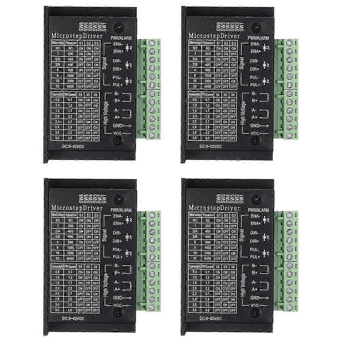 Tb6600 Stepper Motor Drivers, 4pack 4a controlador de driver de passo Cnc Digital Mini Step Driver para 42/57/86 motor de passo