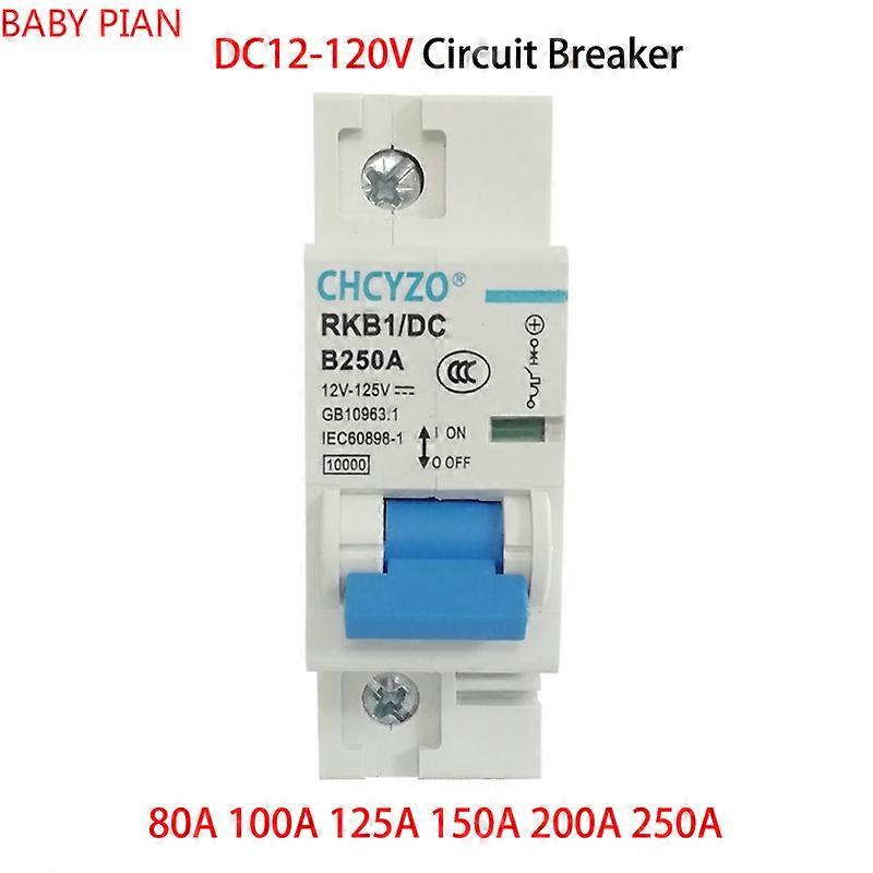 1P 2P 12V 24V DC Circuit Breaker 36V 48V 60V 72V 96V 120V Solar Cells RV Battery Circuit Breaker 80A 100A 125A 150A 200A 250A