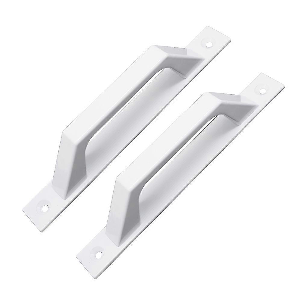 2Pcs Aluminium Alloy Art Industrial Style Handle Bar Pull Handle Practical Grab Handle for Gate Cabinet Shed Door with Screwings(White)