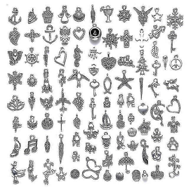 100 قطعة سحر معدني قلادات دي لقلادة سوار