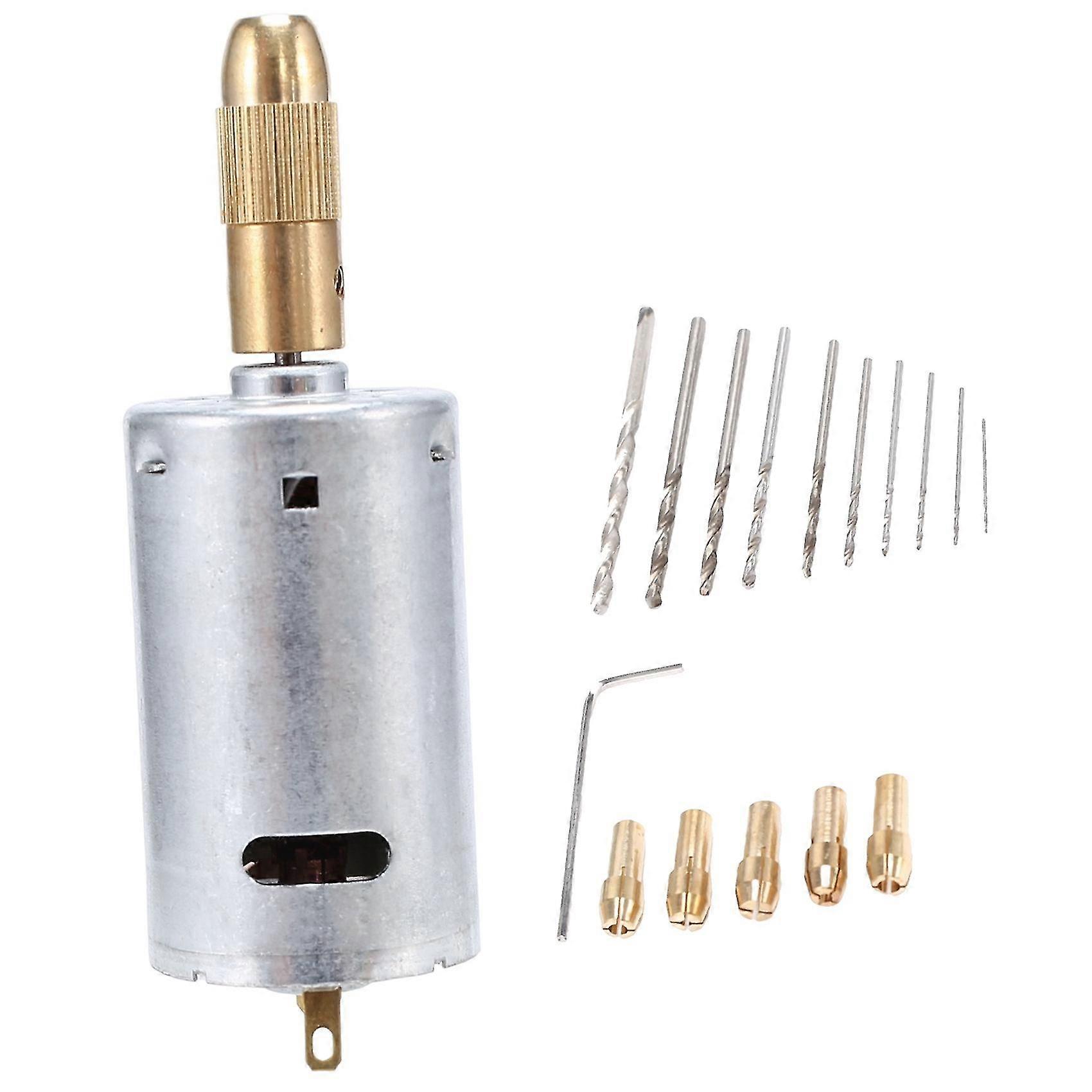 Mini Electric Hand Drill Bit Set Dc 12v Motor 0.5-3mm Hss Twist Drill Bit With 5pcs Chuck Collets F