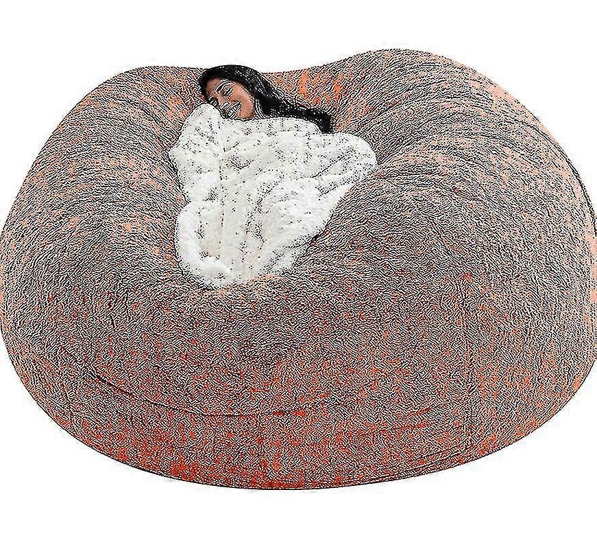 Lazy Sofa Bean Bag Pelliccia artificiale Bean Bag Bean Sofa-135 cm * 65 cm-arancione