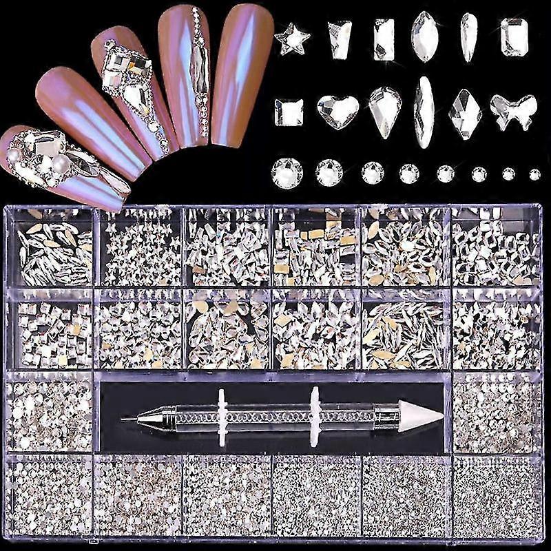 Salgsfremmende salg 21-gitter Box Nail Enhancement Diamond Fladbundet Glas Specialformet Diamond 21-gitter Sæt