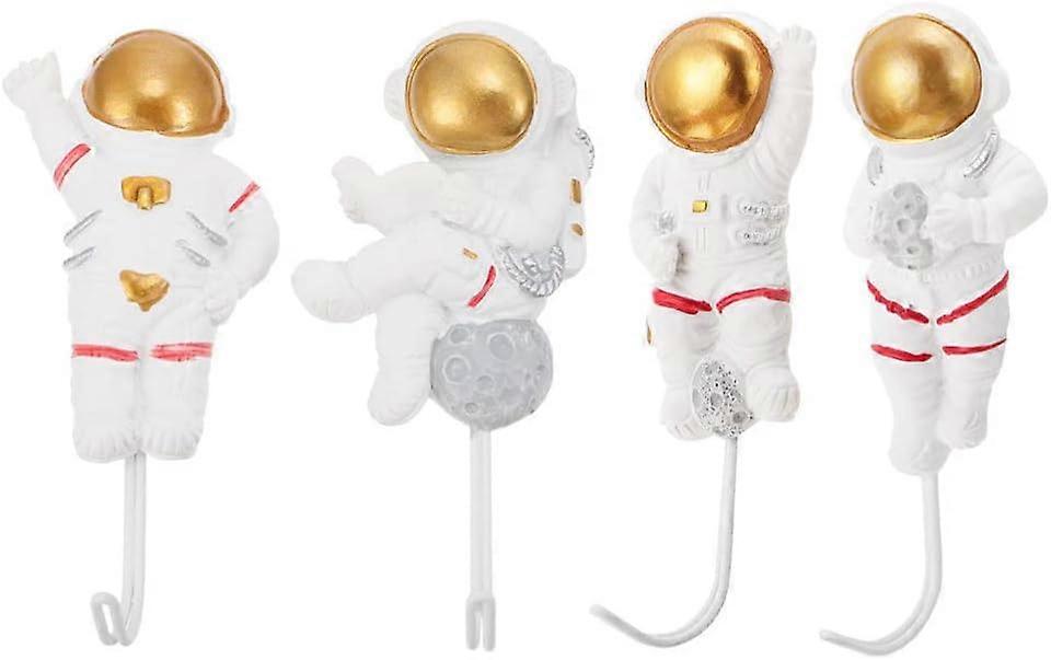 شماعات الملابس حامل مفتاح السيارة 4 قطع رواد فضاء شكل تخزين السنانير الحائط معطف السنانير الراتنج ذاتية اللصق منشفة مفاتيح شماعات لحمام مدخل الغرفة