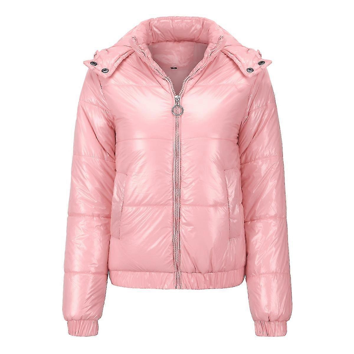 Naiwang Womens Warm Coat Solid Color Shiny Short Padded Jacket
