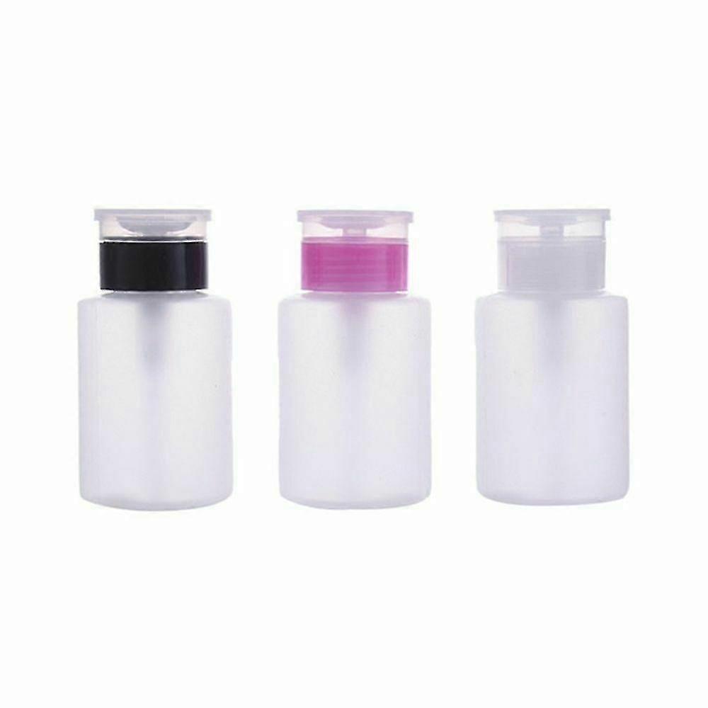 Cleaner Clean Acetone Nail Polish Remover Pump Dispenser Container Empty Bottle, 3pcs