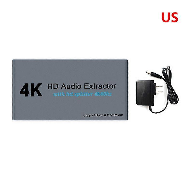 4K Splitter One In Two Out AUX Extractor In 3.5mm Stereo Converter Adapter