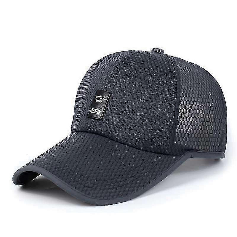 Sports Baseball Cap Summer Snapback Hat Black Breathable Net Sun Hat Unisex