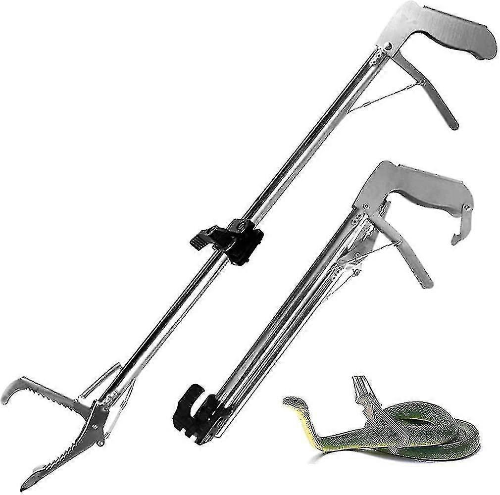 Snake Tongs Professional Collapsible Réptil Catcher Rattlesnake Grabber Wide Serrated Jaw Handling Tool With Auto Lock Snake Tongs Grabber Collapsibl