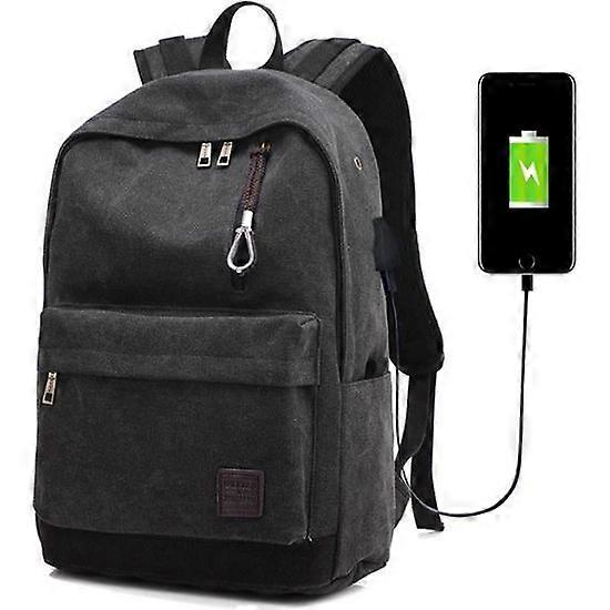 Men Casual Multifunctional Black Backpack