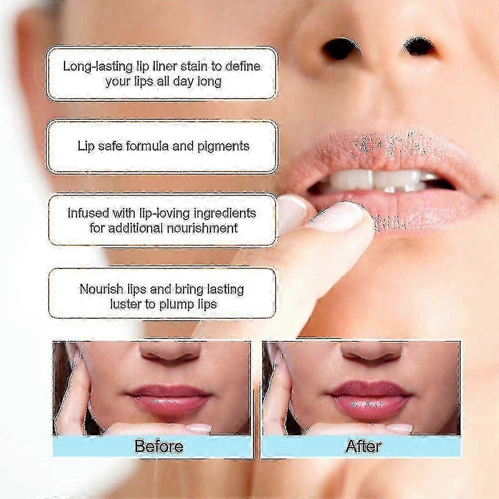 OUHOEピールオフリップライナー防水女性リップアブソーブリップリップスティックツールC