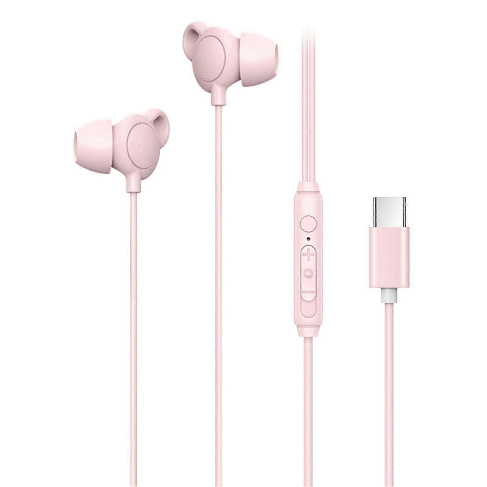 In-Ear Wired Earphones Noise Cancellation Super Comfortable Adjustable Mic Volume 3.5mm/Type-C HiFi Sound Earburds