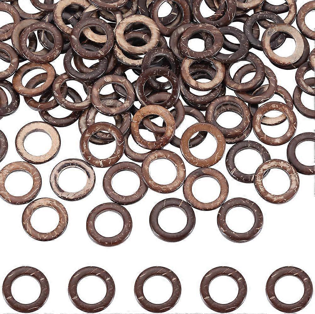 1 Box 200Pcs Small Wooden Rings Wood Craft Ring Bulk Unfinished Smooth Solid Lightness Brown Natural Coconut Round Linking Connector Loop Circle for J