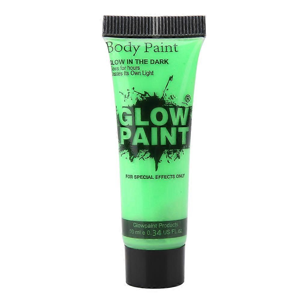 10ml Face Body Paint Tubes Washable Drawing Fluorescent Pigment for Dancing Party (green)