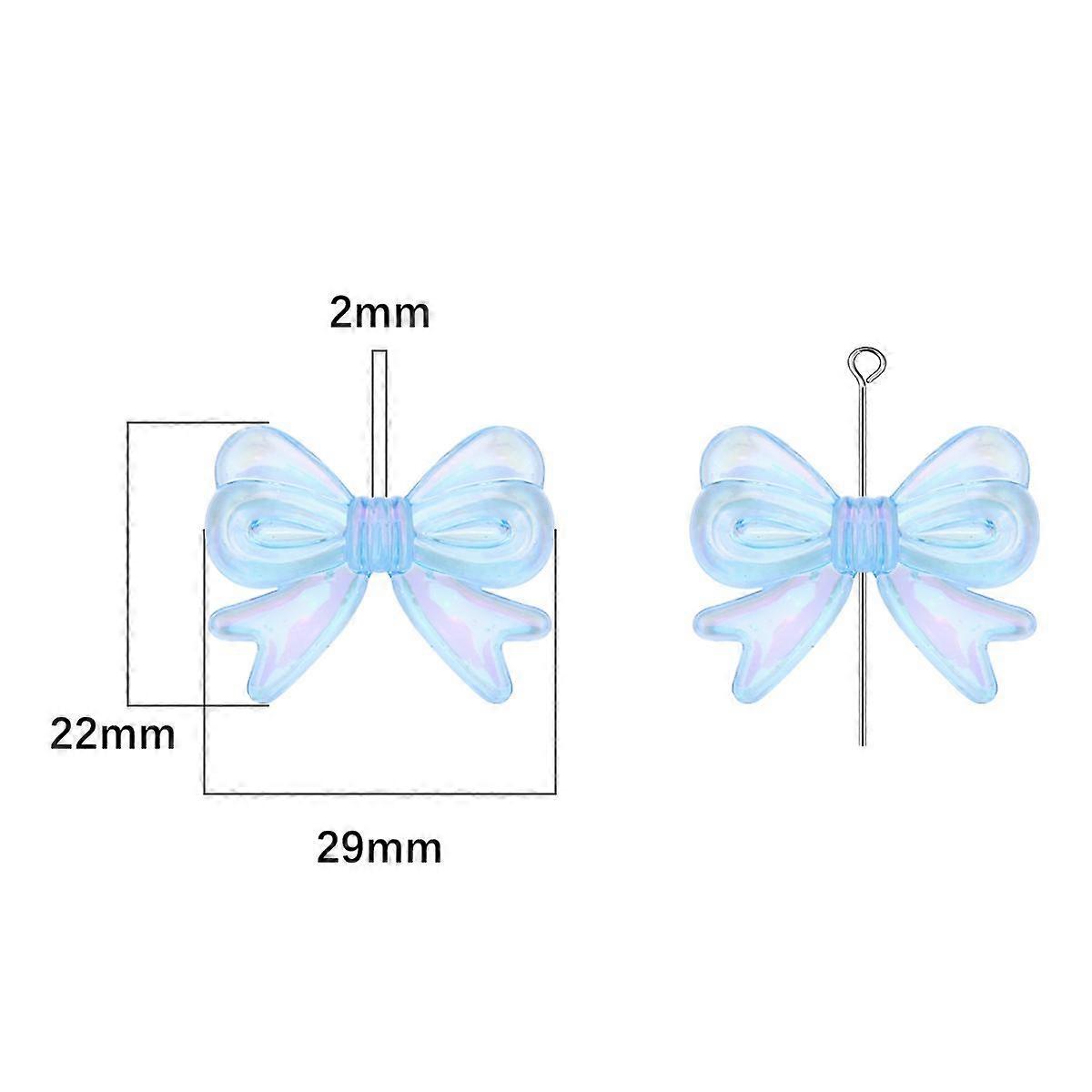 4pcs 29x22mm Acrylic Shiny Color Butterfly Knot Beads for DIY Jewelry Making Accessories