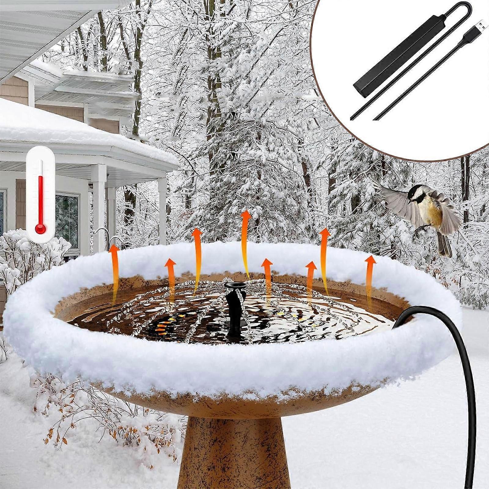 Bird Bath Heater For Outdoors,Constant Temperature Increase 7-10 Deicer With 48in Long Cord,Pond Deicer 10 W For Patio Yard Bird Baths,Fish Tank Flye2