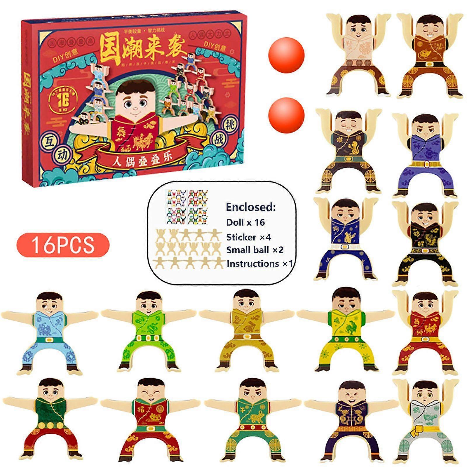 Push The Folding Doll For Kids Balances Stack High Board Game Parent-child Interactive Building Blocks Decompression Toys Toy Playsets