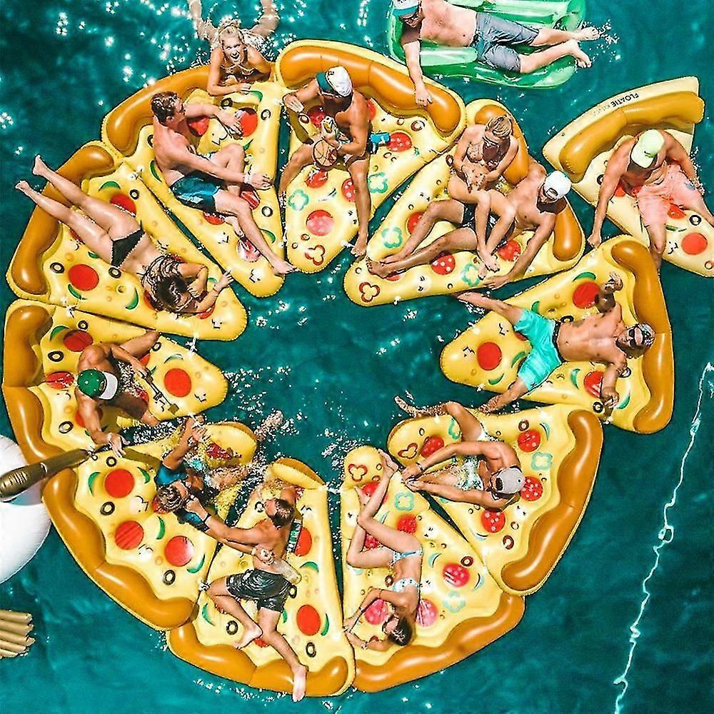 Giant Pizza Slice Inflatable Pool Float, Fun Pool Floats, Swim Party Toys, Summer Pool Raft (1 Pack), Extra Large with Cup Holder