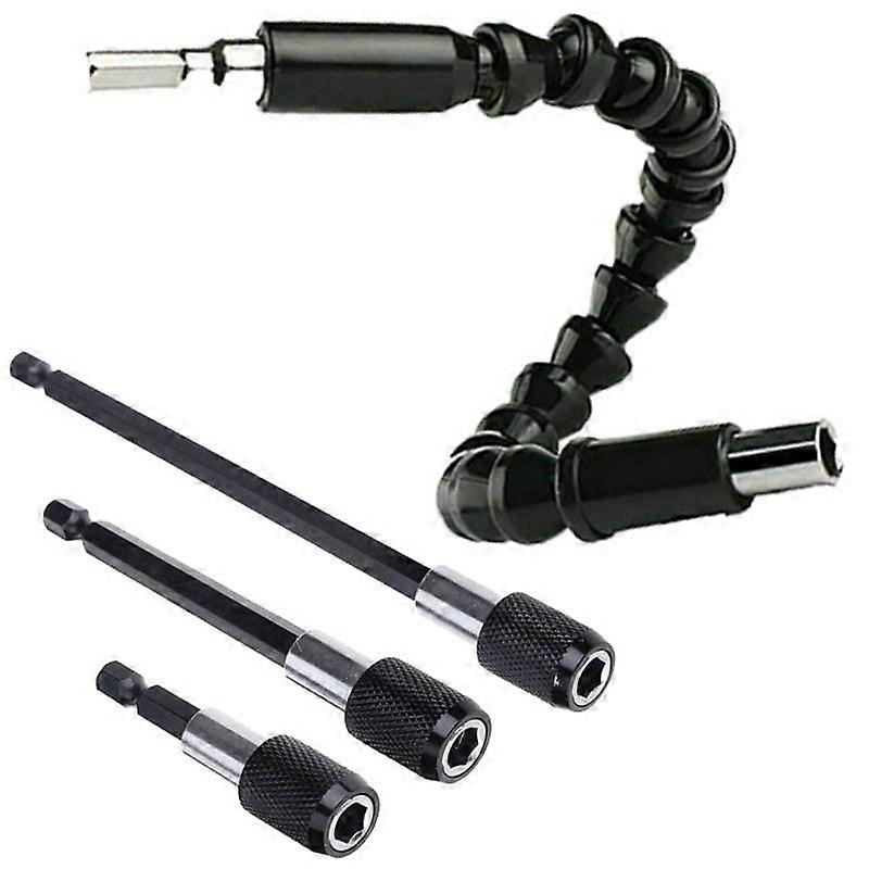 1 Set 1/4" Flexible Drill Bit Extension, 3 Quick Change Magnetic Bit Holders