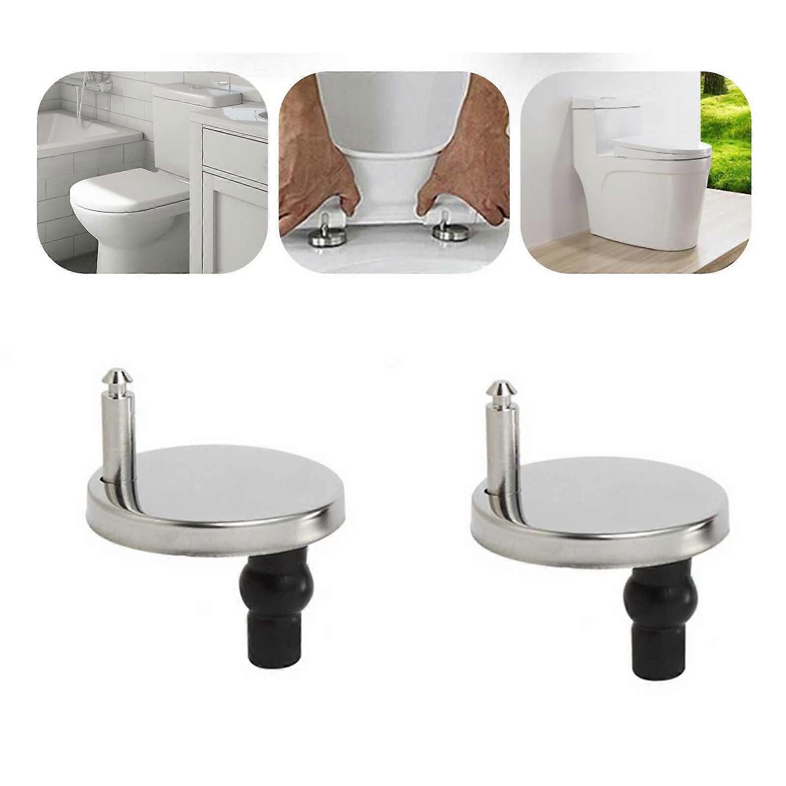 2X Universal WC Seat Hinge Mounting Set Toilet Lid Replacement 45mmiR