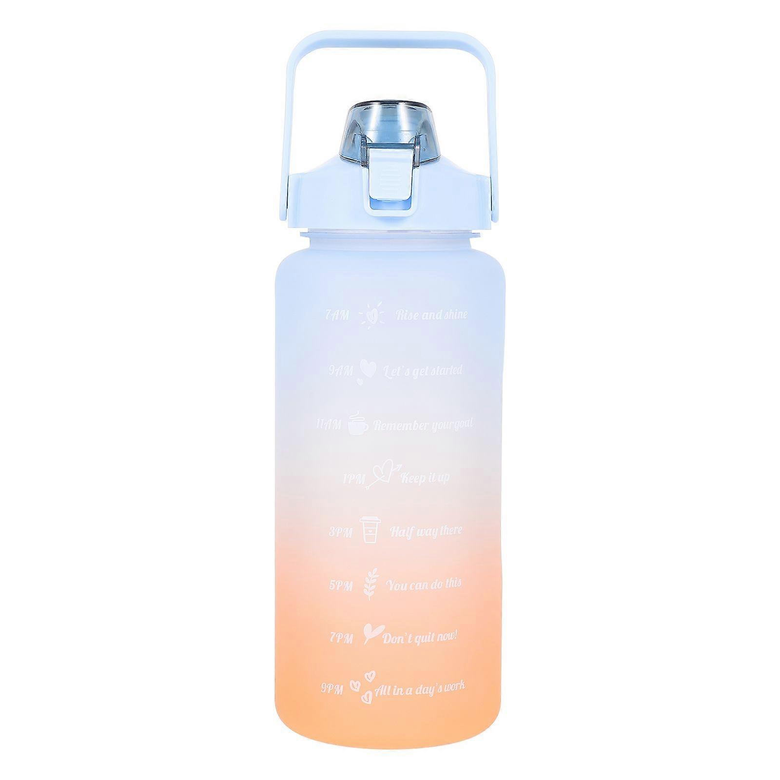 Water Bottle Gradient Color Drinking Bottle Portable Water Juice Holder with Handle