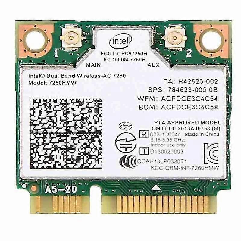 Intel 7260 AC 7260HMW 867 Mbit / s 5G Wireless Wifi