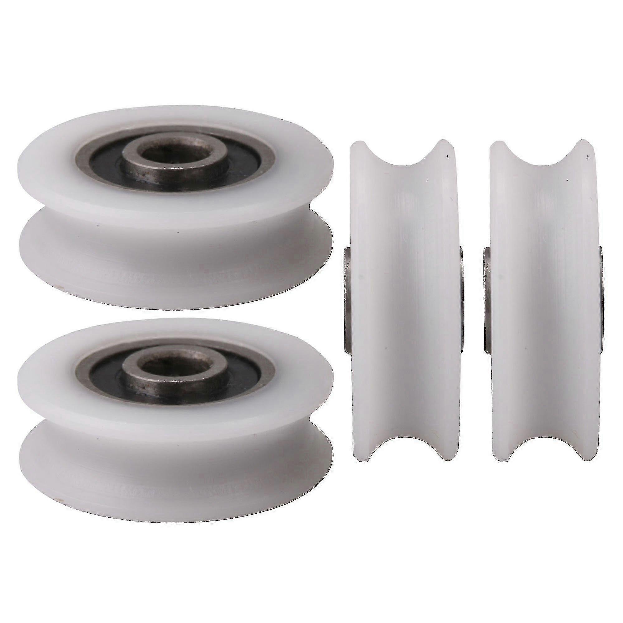 4pcs 4x20x6.5x7.4mm άσπρος εσωτερική ρόδα τροχαλιών U-αυλακιού 4mm U-groove για τη συρόμενη πόρτα F54