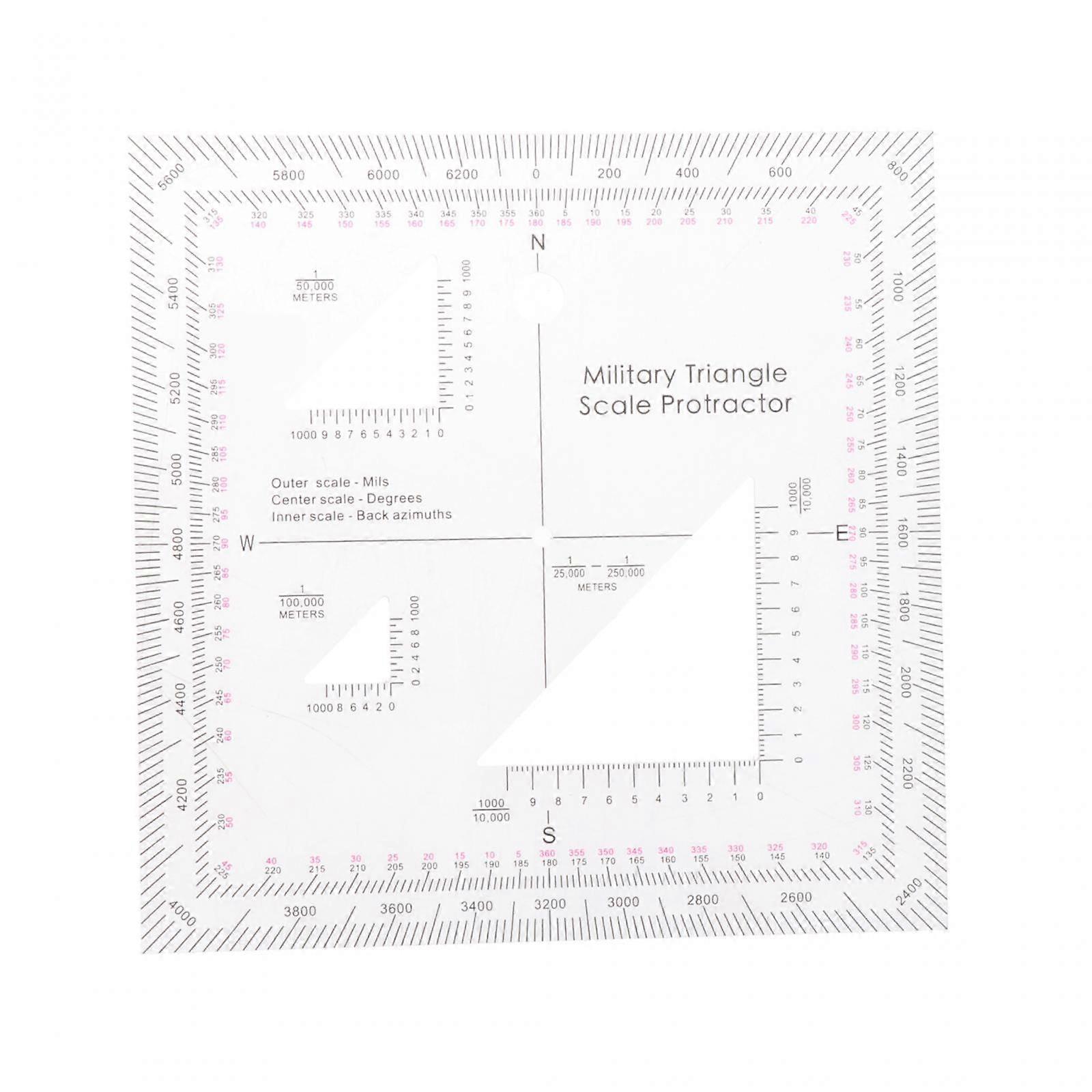 Land Navigation Protractor Protractor for Camping Technical Architecture