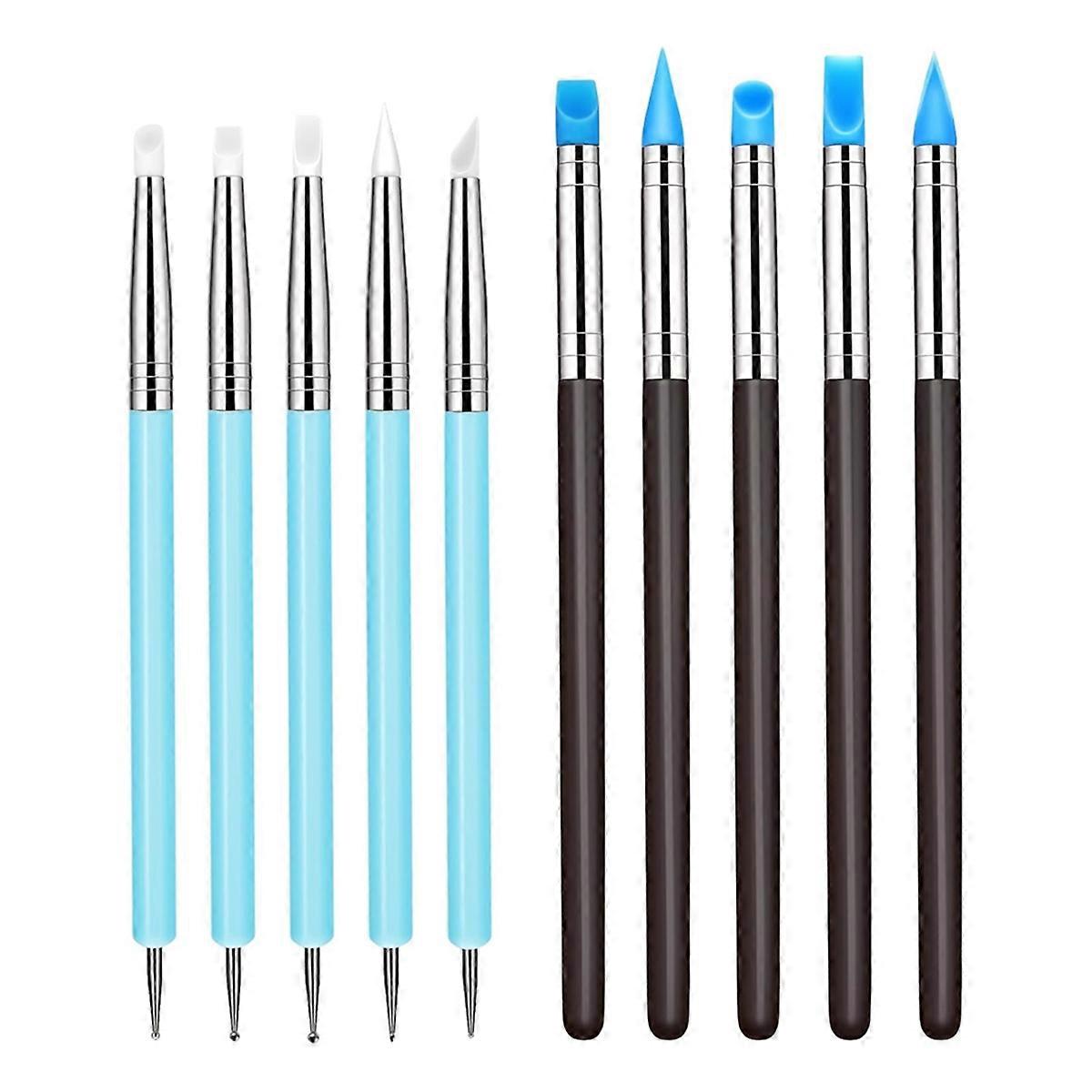 10 PCS Rubber Clay Sculpting Tools, Silicone Sculpting and Polymer Clay Tools, Modeling Dotting Tools