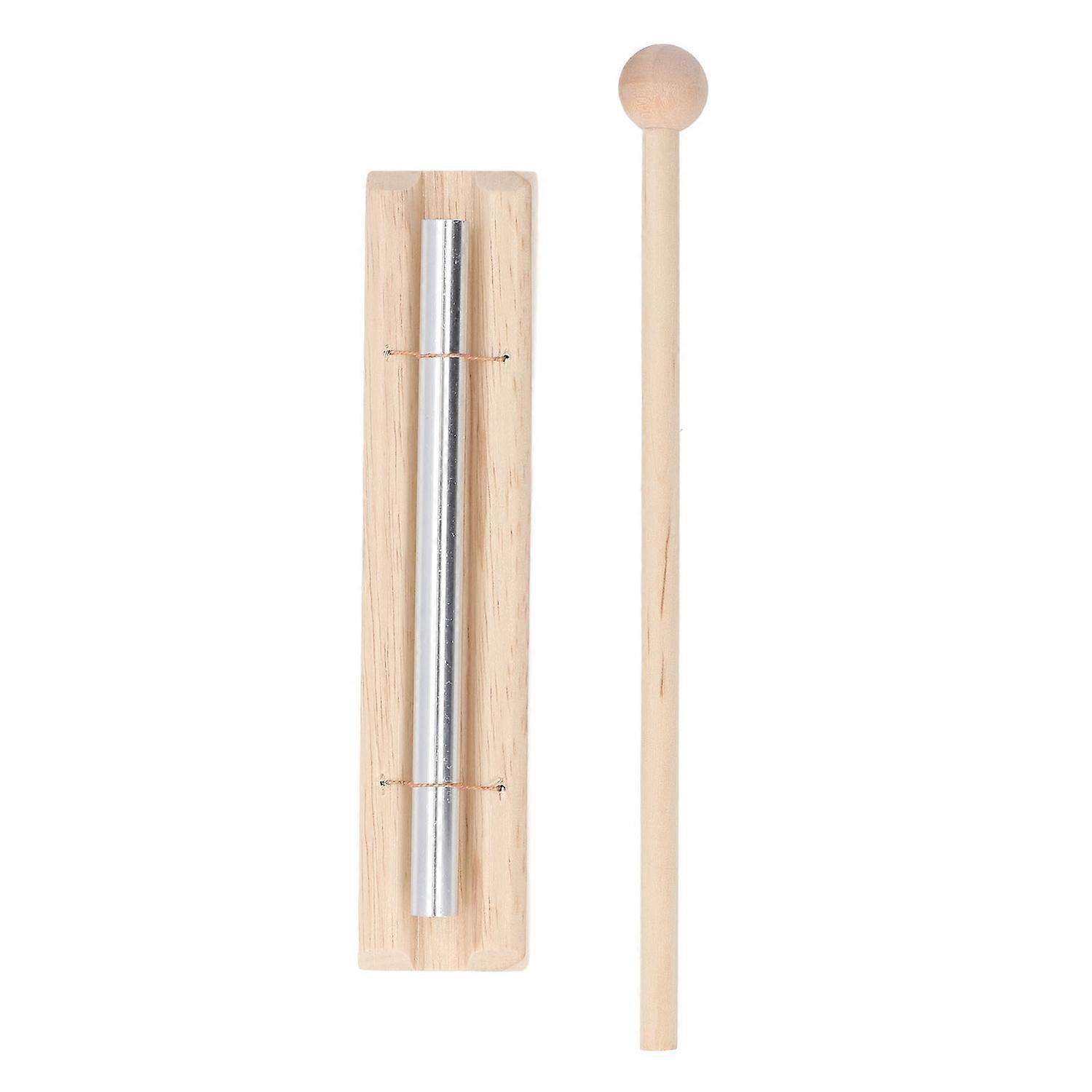 Meditation Chime Aluminum and Beech Wood Energy Chime Hand Bell with Mallet for Class