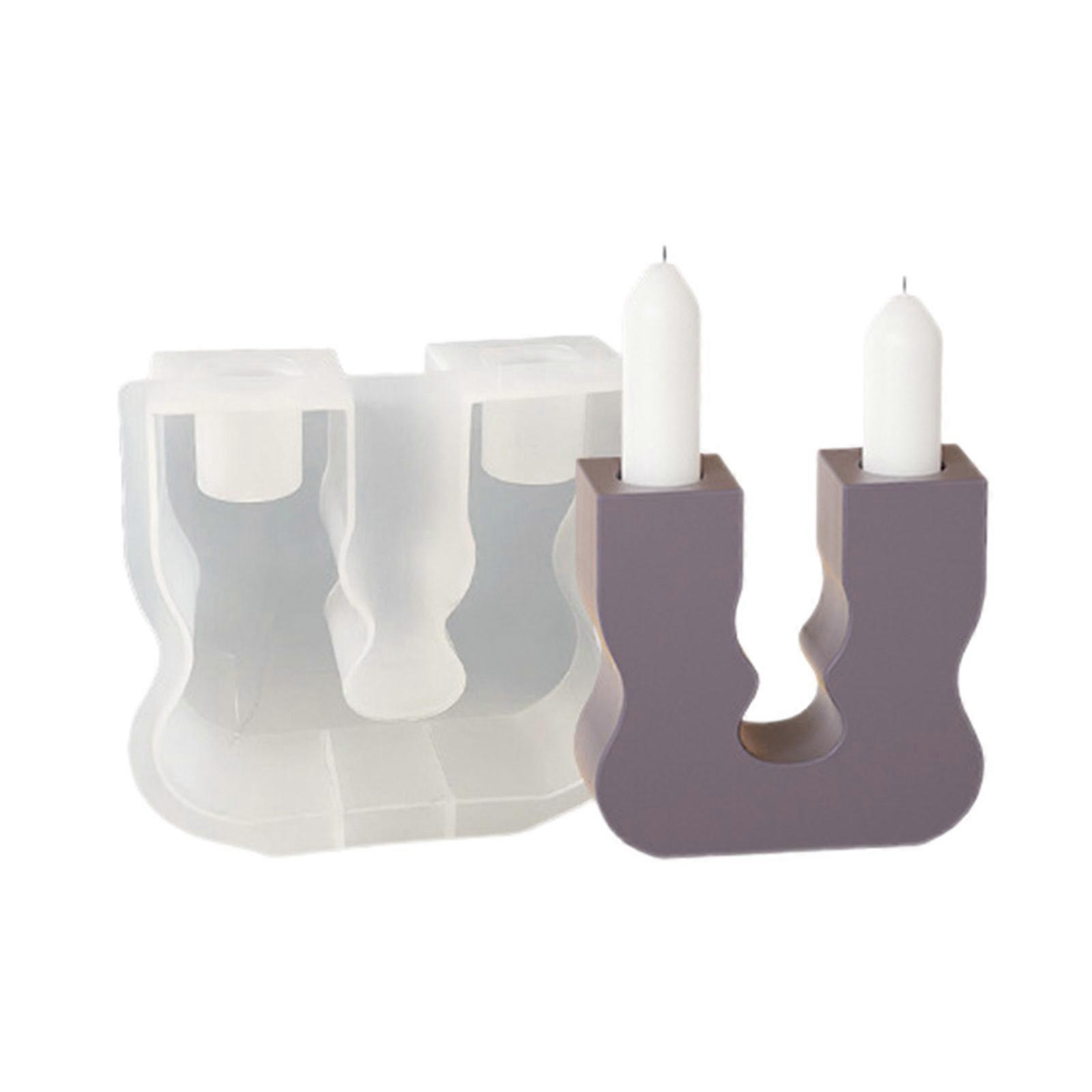 Silicone Craft Molds S/U Shape Candle Holder Molds Candle Base Mold Silicone Clay Moulds Suitable for Hand-Making Craft
