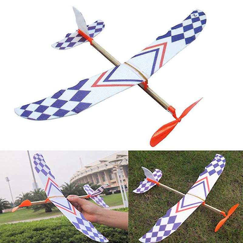 Diy Kid Toy Rubber Band Powered Aircraft Model Kit Foam Assembly Planes Model