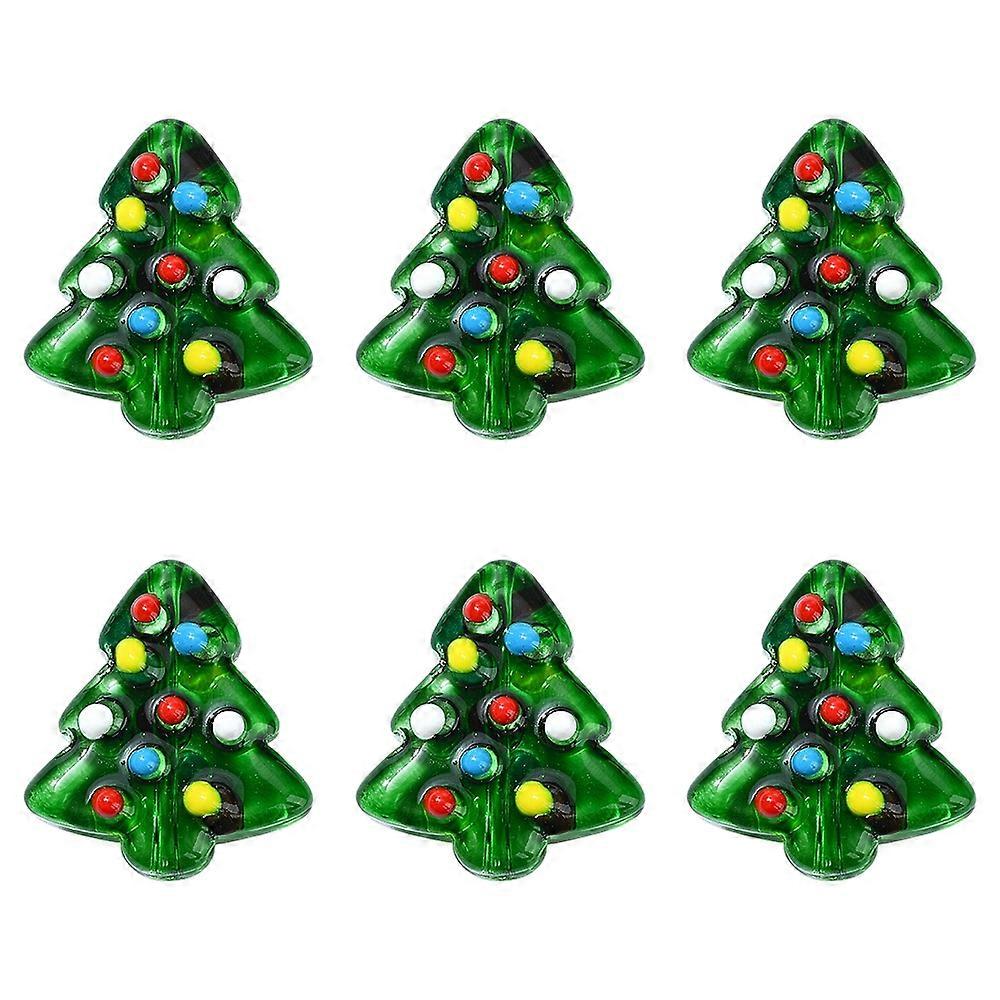 Craft Beads 6Pcs Handmade Bumpy Glass Beads Strands Hand Drawn Beads