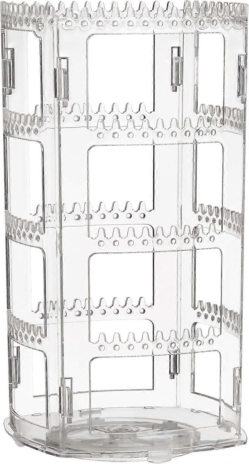 A Symphony Of Style: Clear Acrylic Professional Display, 360 Rotating Earring Holder With Space Saving Design For Vanity Or Bedroom (Multi-Tier
