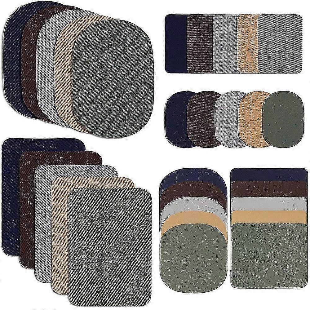 30 قطعة طقم إصلاح أقمشة قطني قطني طويل بقع مكواة للسترات والملابس