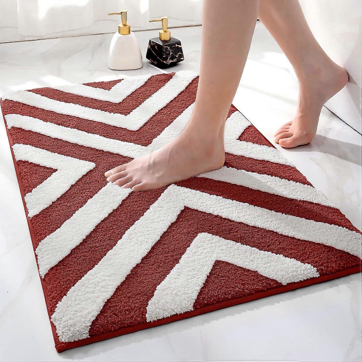 40 x 60 cm Simple Pattern Non-Slip Bathroom Rug - Curry, Super Soft Bathroom Rug, Machine Washable, Highly Absorbent